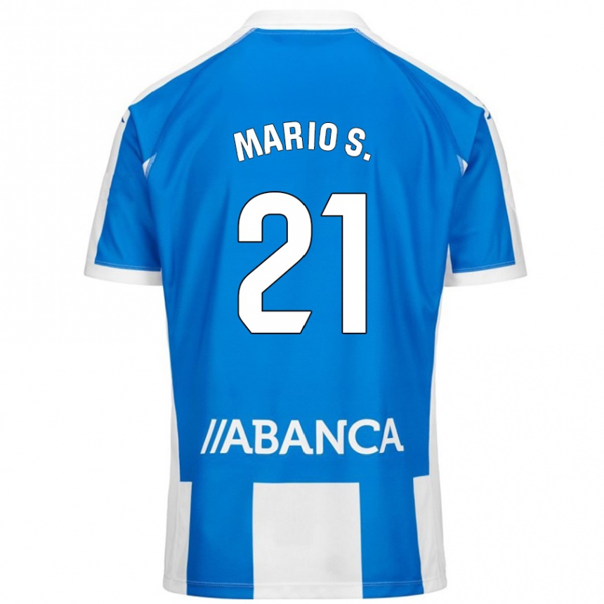 Enfant Football Maillot Mario Soriano #21 Bleu Blanc Tenues Domicile 2024/25