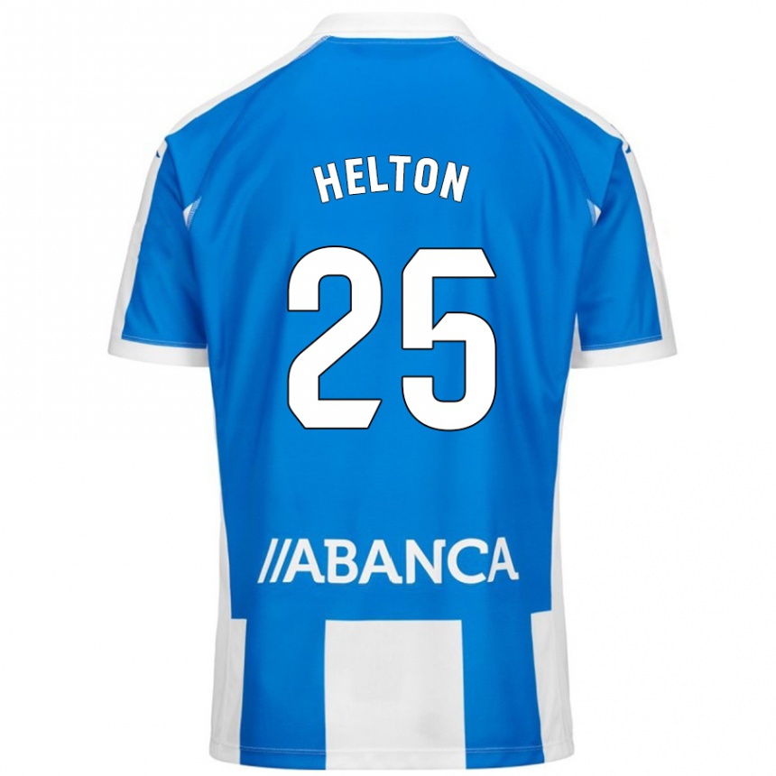 Enfant Football Maillot Helton Leite #25 Bleu Blanc Tenues Domicile 2024/25