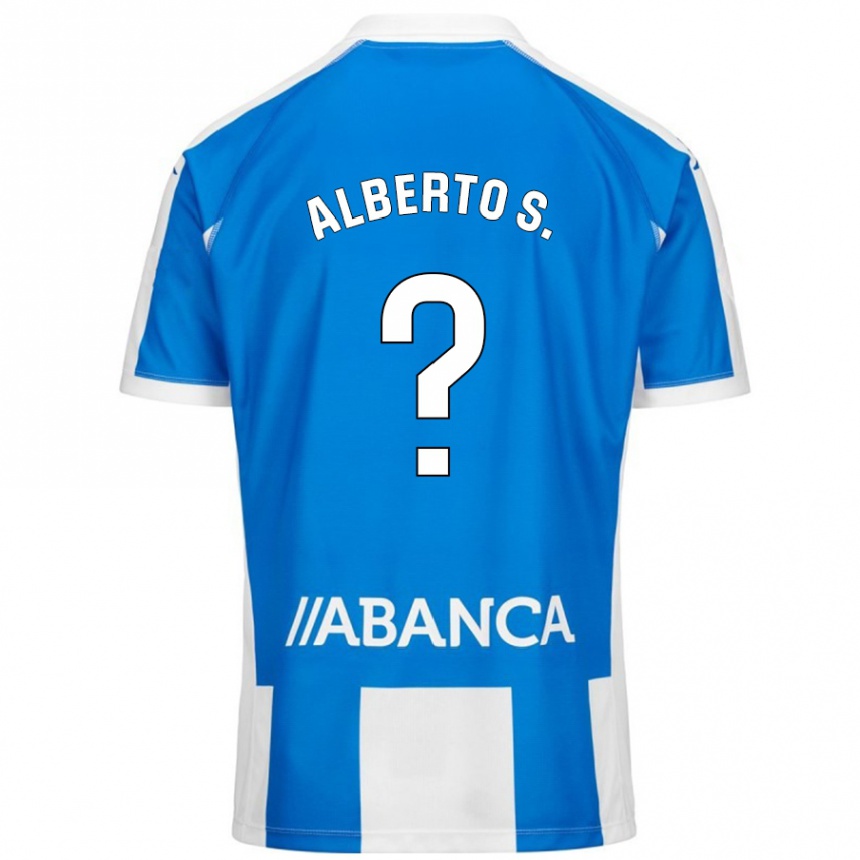 Enfant Football Maillot Alberto Sánchez #0 Bleu Blanc Tenues Domicile 2024/25