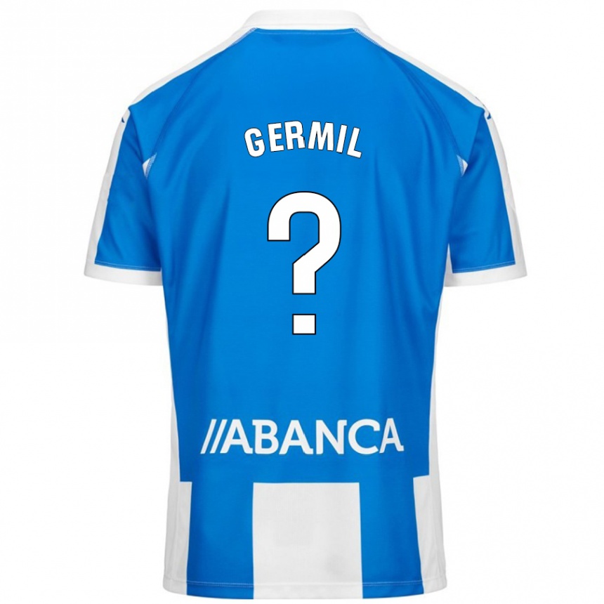 Enfant Football Maillot Darío Germil #0 Bleu Blanc Tenues Domicile 2024/25