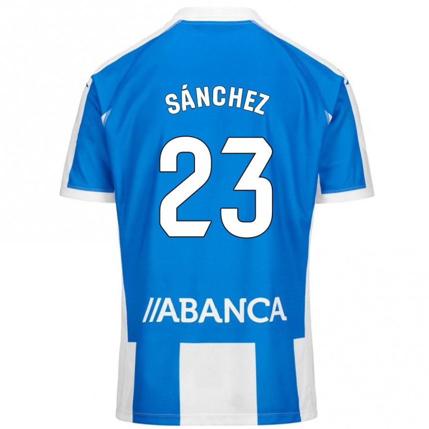 Enfant Football Maillot Kevin Sánchez #23 Bleu Blanc Tenues Domicile 2024/25