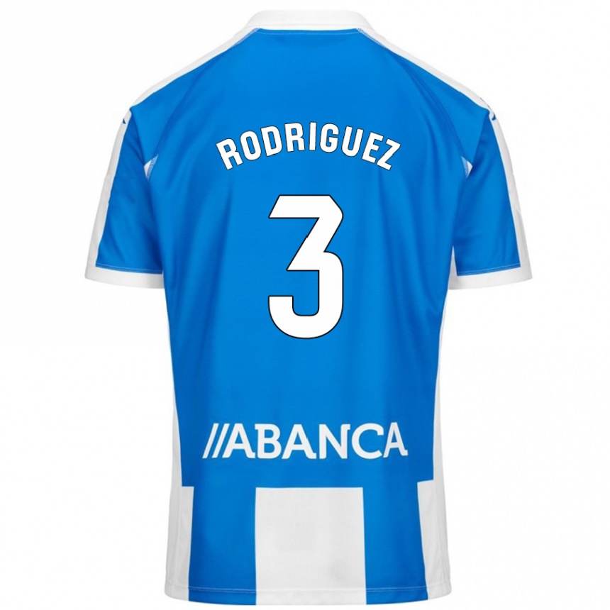 Enfant Football Maillot Clara Rodríguez #3 Bleu Blanc Tenues Domicile 2024/25