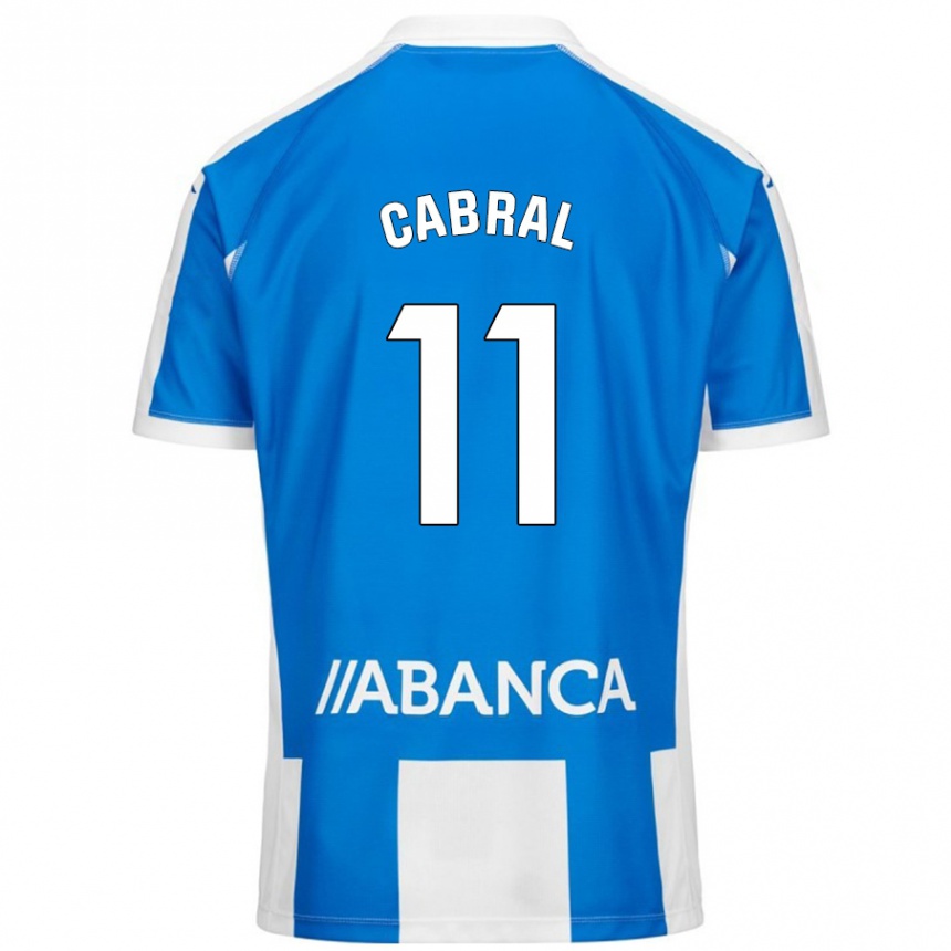 Enfant Football Maillot Millene Cabral #11 Bleu Blanc Tenues Domicile 2024/25