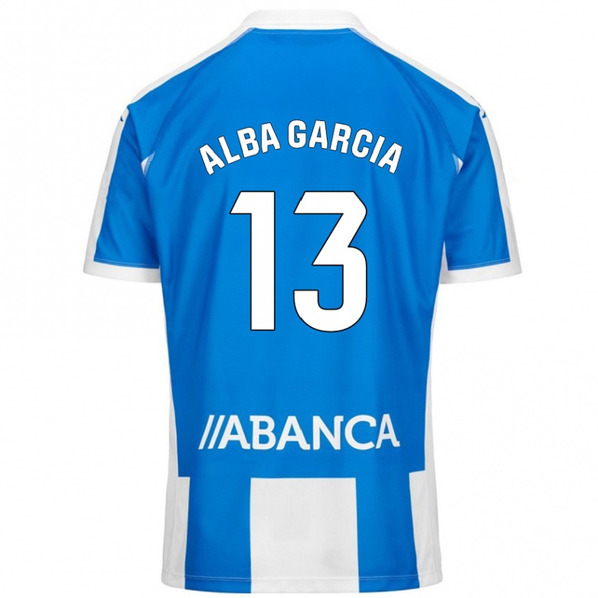 Enfant Football Maillot Lucía Alba García #13 Bleu Blanc Tenues Domicile 2024/25