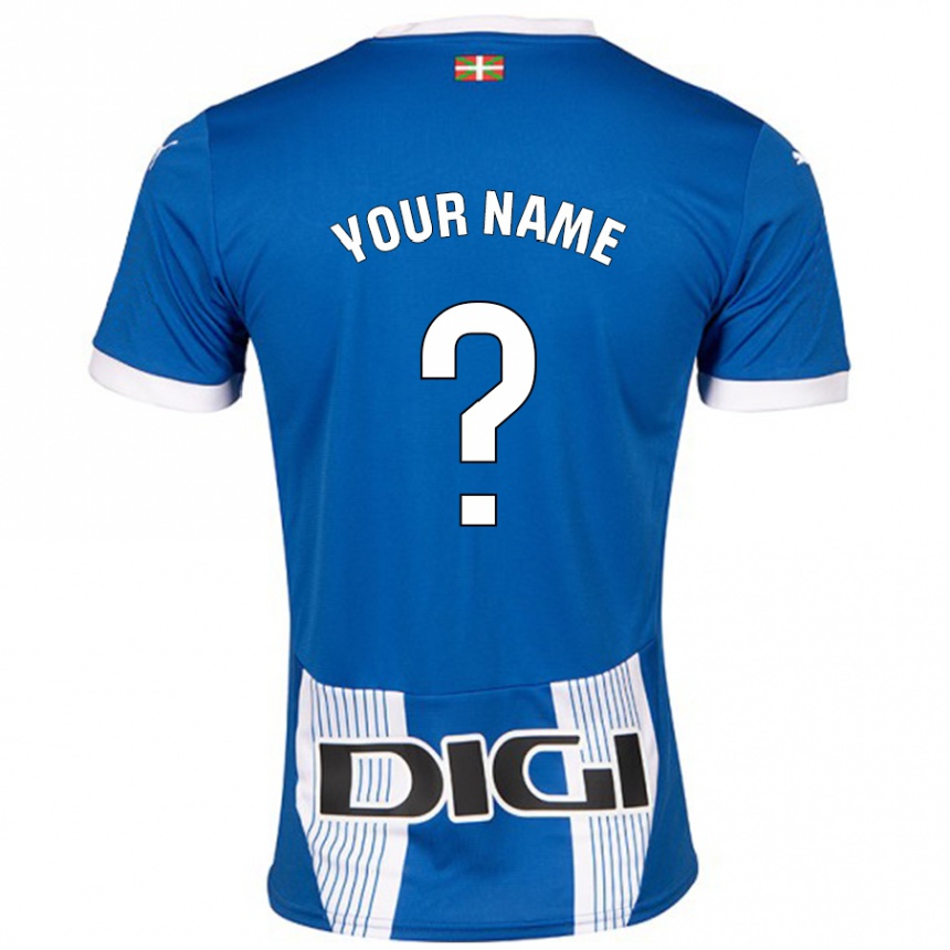 Enfant Football Maillot Votre Nom #0 Bleu Tenues Domicile 2024/25