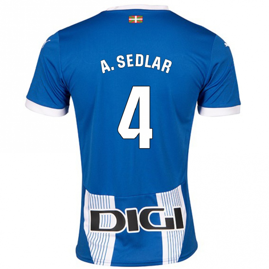 Enfant Football Maillot Aleksandar Sedlar #4 Bleu Tenues Domicile 2024/25