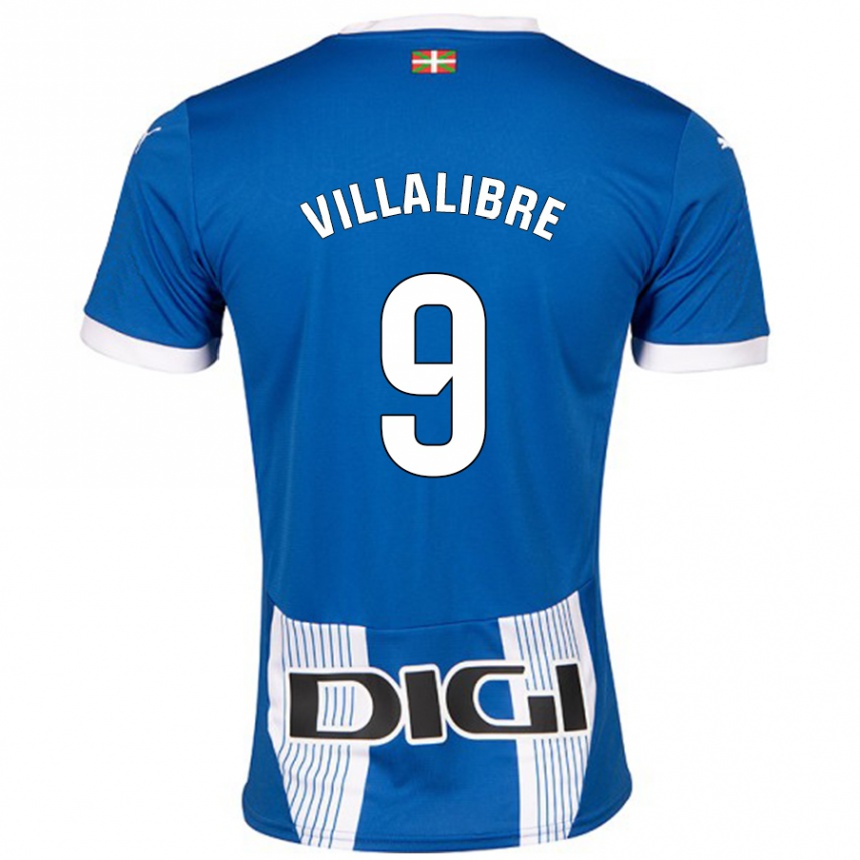 Enfant Football Maillot Asier Villalibre #9 Bleu Tenues Domicile 2024/25