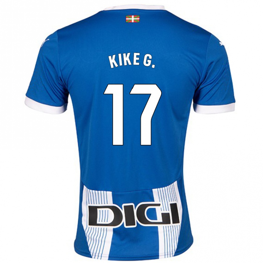 Enfant Football Maillot Kike García #17 Bleu Tenues Domicile 2024/25