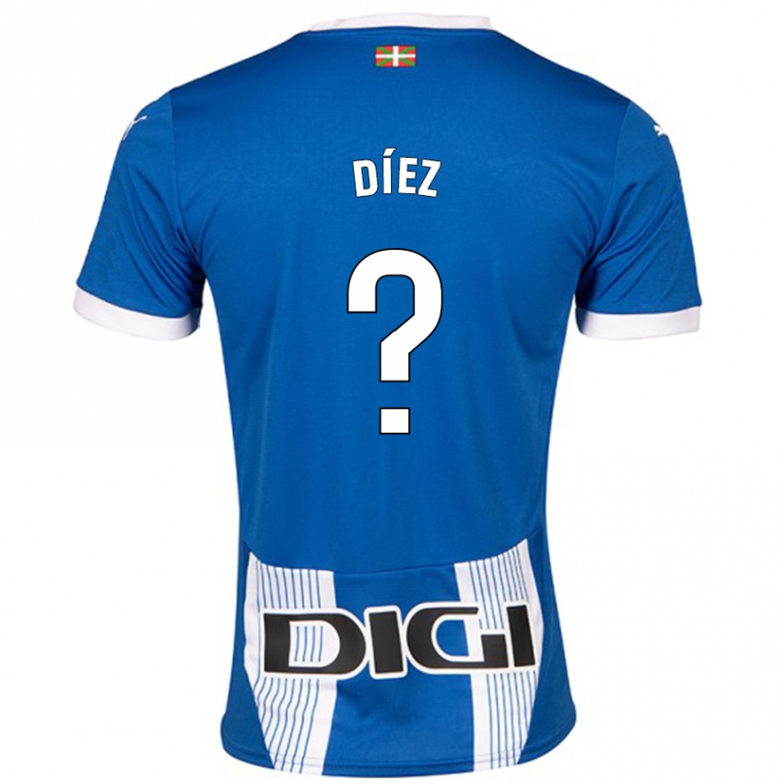 Enfant Football Maillot Victor Díez #0 Bleu Tenues Domicile 2024/25