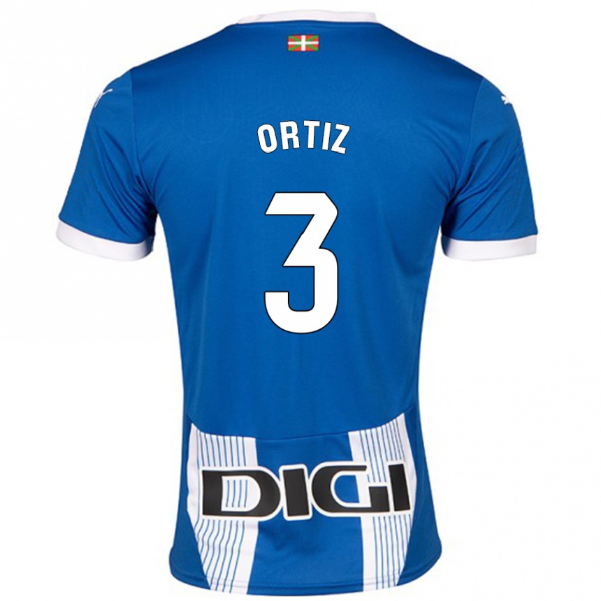 Enfant Football Maillot Eneko Ortiz #3 Bleu Tenues Domicile 2024/25