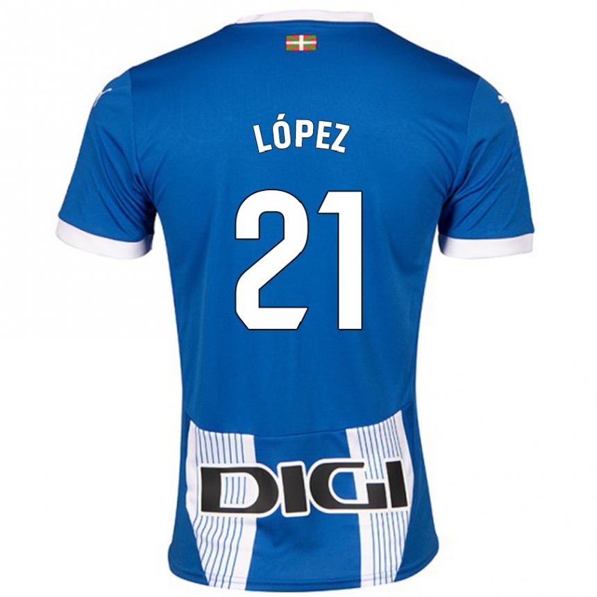 Enfant Football Maillot Juanma López #21 Bleu Tenues Domicile 2024/25