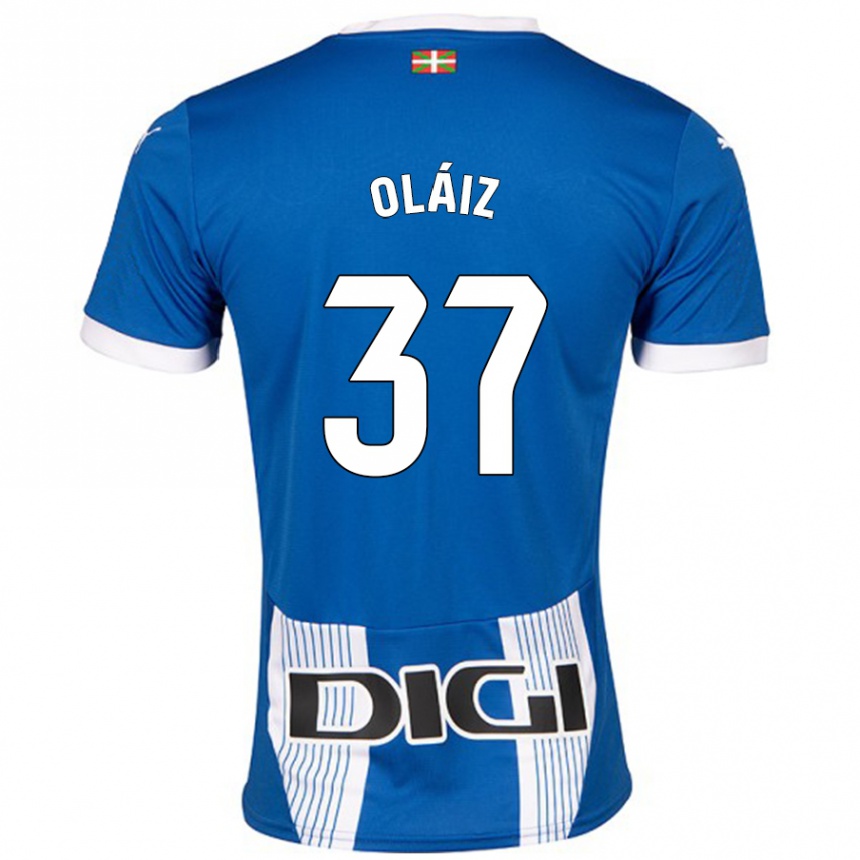 Enfant Football Maillot Xanet Oláiz #37 Bleu Tenues Domicile 2024/25