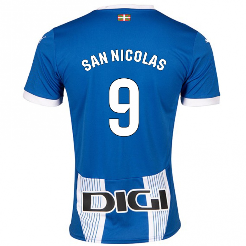 Enfant Football Maillot Olga San Nicolás #9 Bleu Tenues Domicile 2024/25