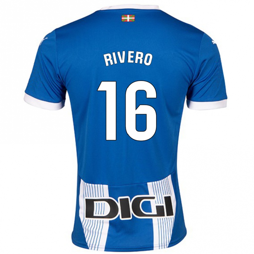 Enfant Football Maillot Almudena Rivero #16 Bleu Tenues Domicile 2024/25