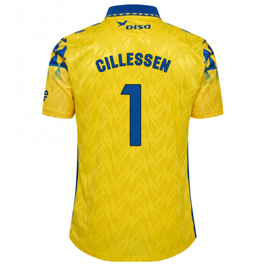 Enfant Football Maillot Jasper Cillessen #1 Jaune Bleu Tenues Domicile 2024/25