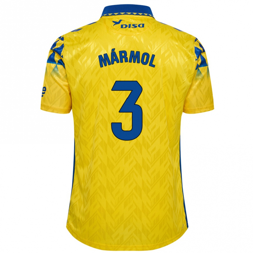 Enfant Football Maillot Mika Mármol #3 Jaune Bleu Tenues Domicile 2024/25