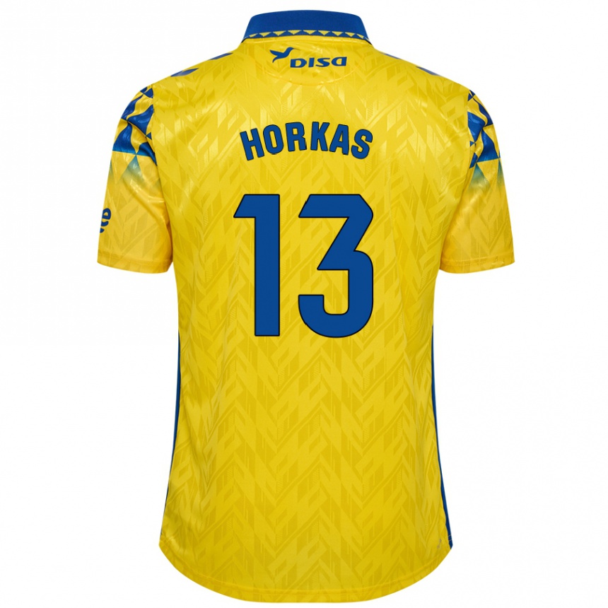 Enfant Football Maillot Dinko Horkas #13 Jaune Bleu Tenues Domicile 2024/25