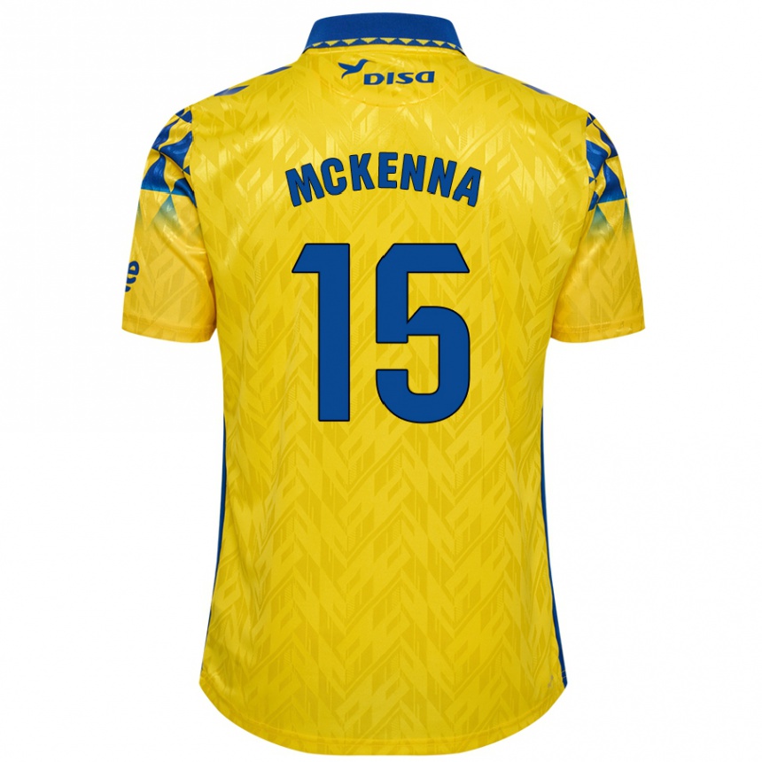 Enfant Football Maillot Scott Mckenna #15 Jaune Bleu Tenues Domicile 2024/25