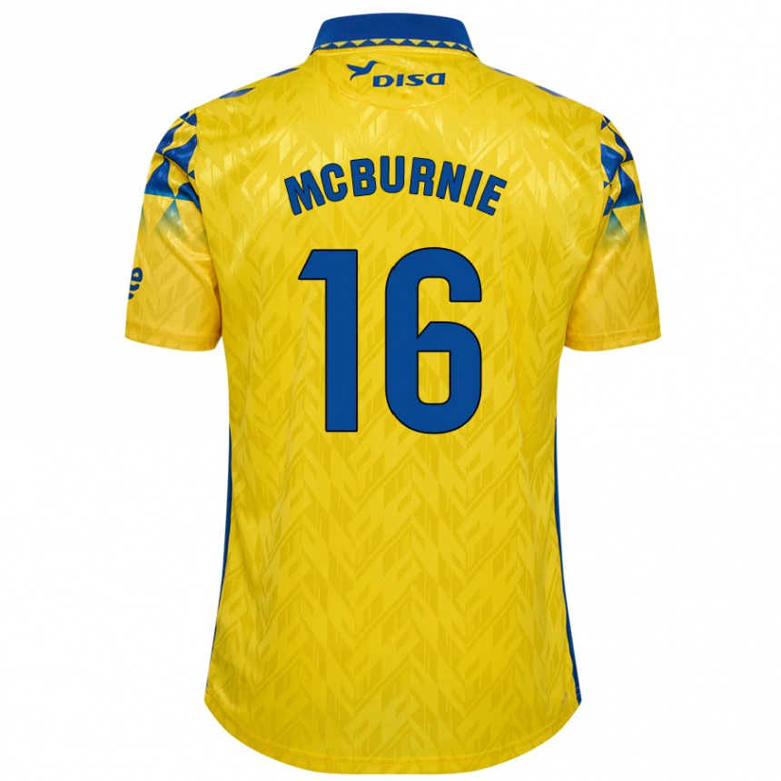 Enfant Football Maillot Oli Mcburnie #16 Jaune Bleu Tenues Domicile 2024/25