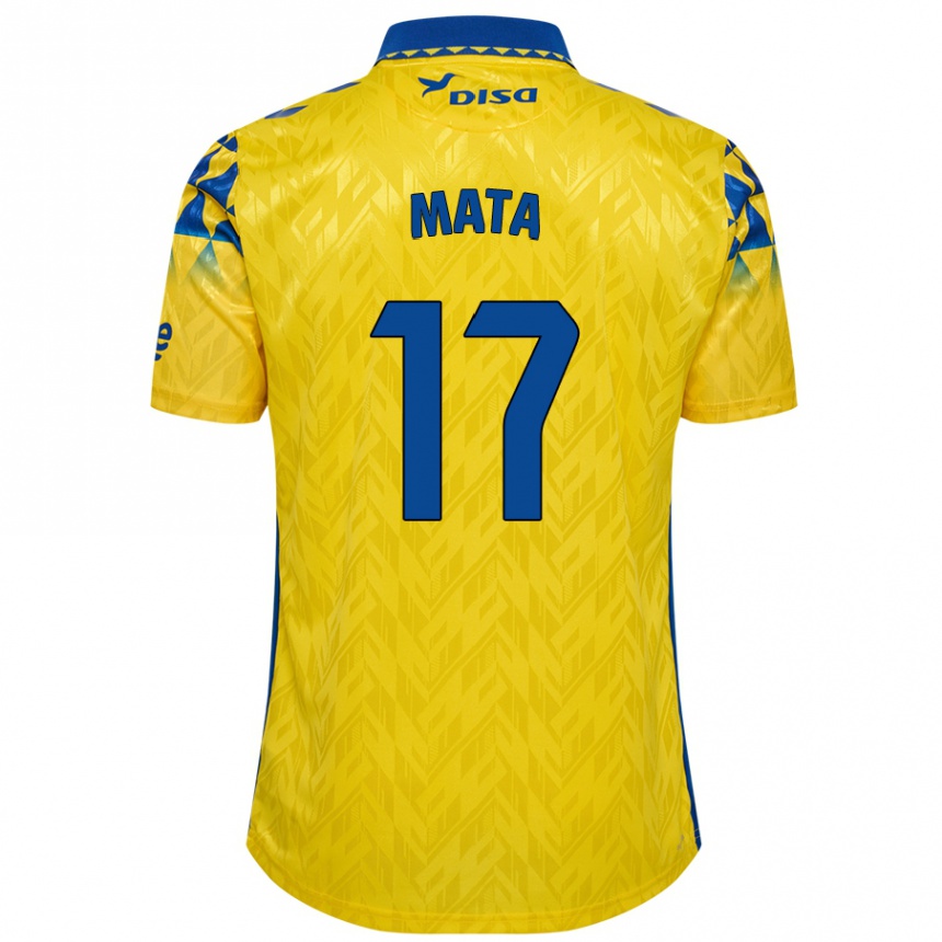 Enfant Football Maillot Jaime Mata #17 Jaune Bleu Tenues Domicile 2024/25