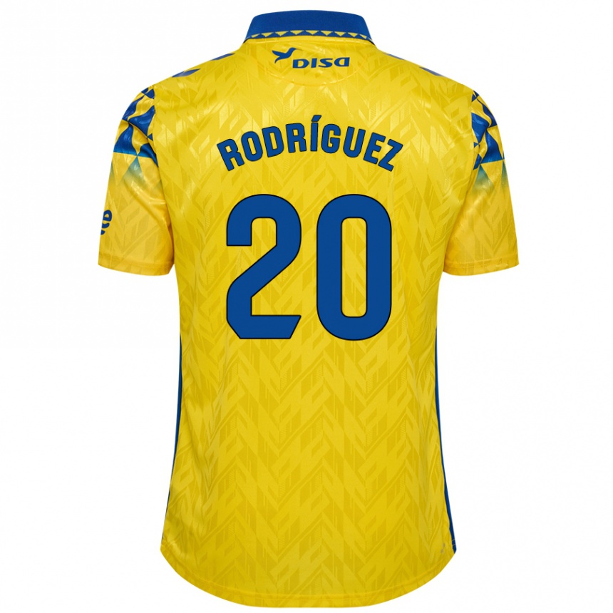 Enfant Football Maillot Kirian Rodríguez #20 Jaune Bleu Tenues Domicile 2024/25