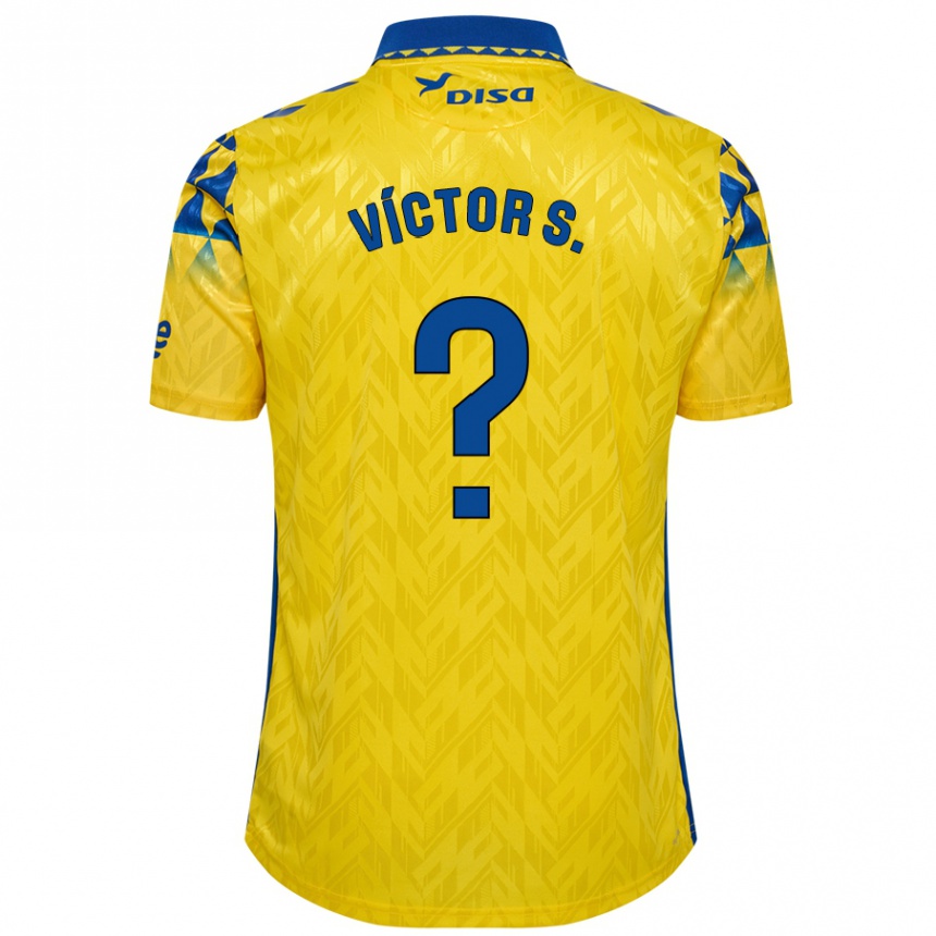 Enfant Football Maillot Víctor Sánchez #0 Jaune Bleu Tenues Domicile 2024/25