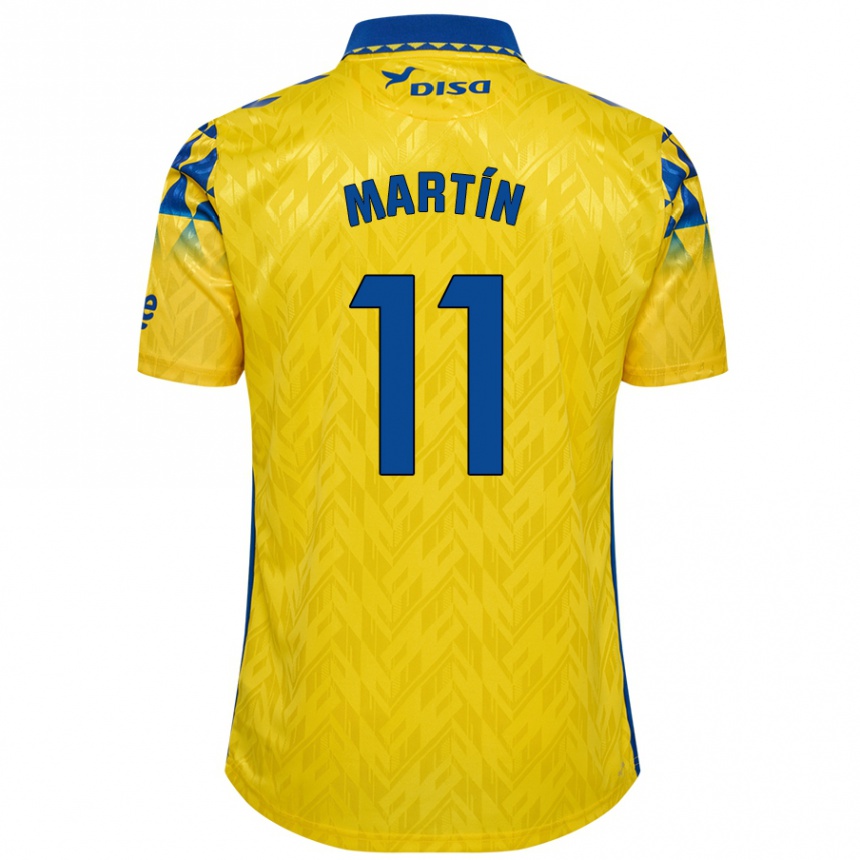 Enfant Football Maillot Diego Martín #11 Jaune Bleu Tenues Domicile 2024/25