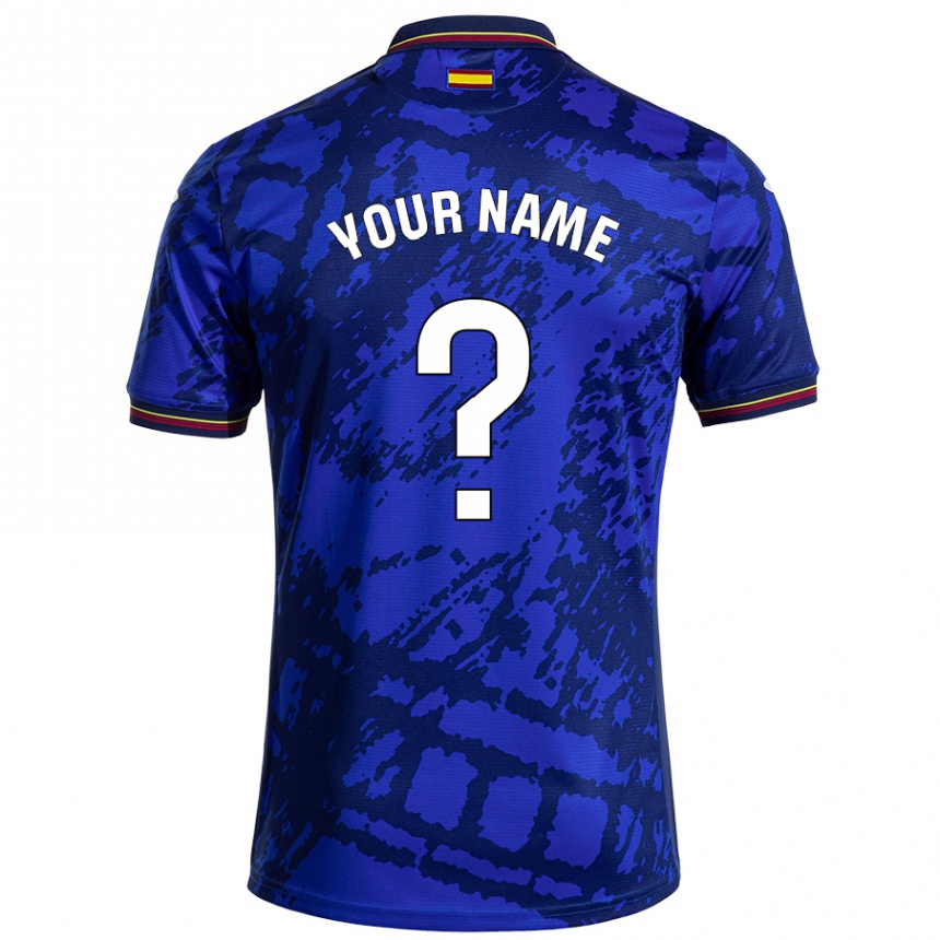 Enfant Football Maillot Votre Nom #0 Bleu Foncé Tenues Domicile 2024/25