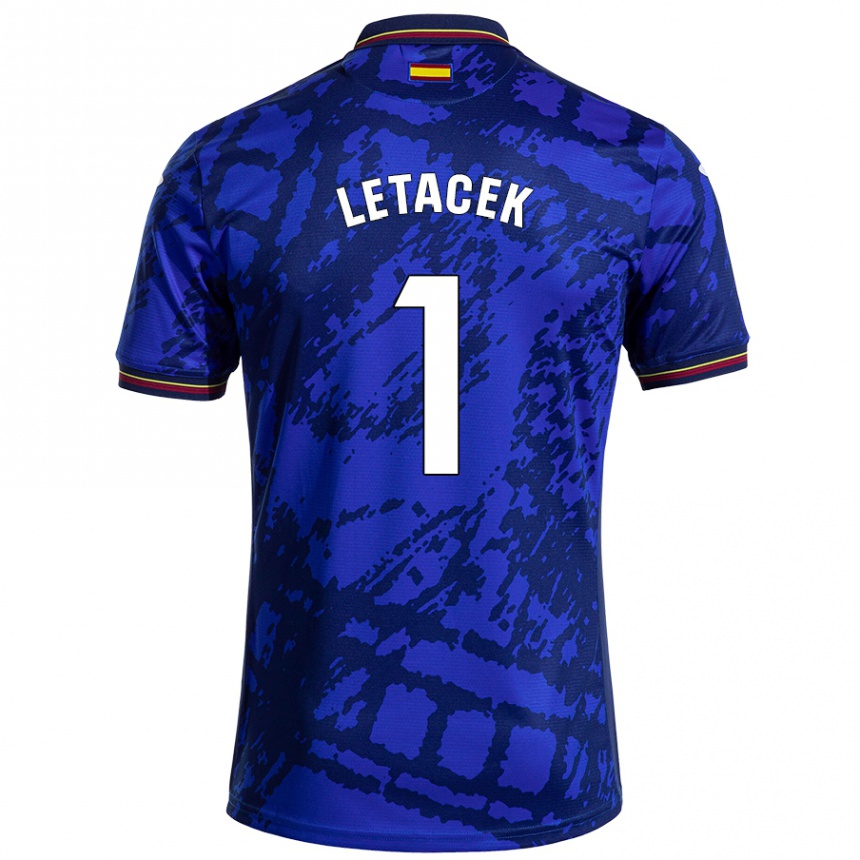 Enfant Football Maillot Jiri Letacek #1 Bleu Foncé Tenues Domicile 2024/25