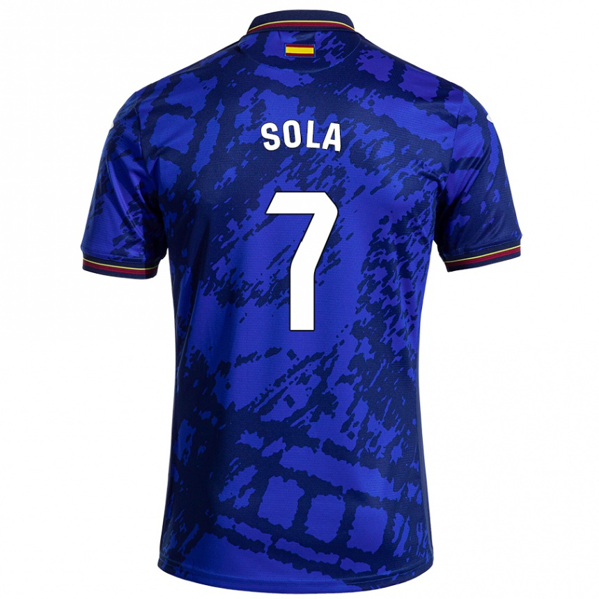 Enfant Football Maillot Álex Sola #7 Bleu Foncé Tenues Domicile 2024/25