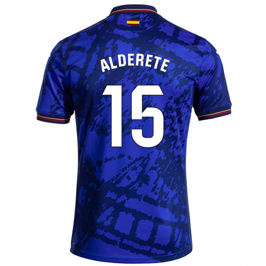 Enfant Football Maillot Omar Alderete #15 Bleu Foncé Tenues Domicile 2024/25