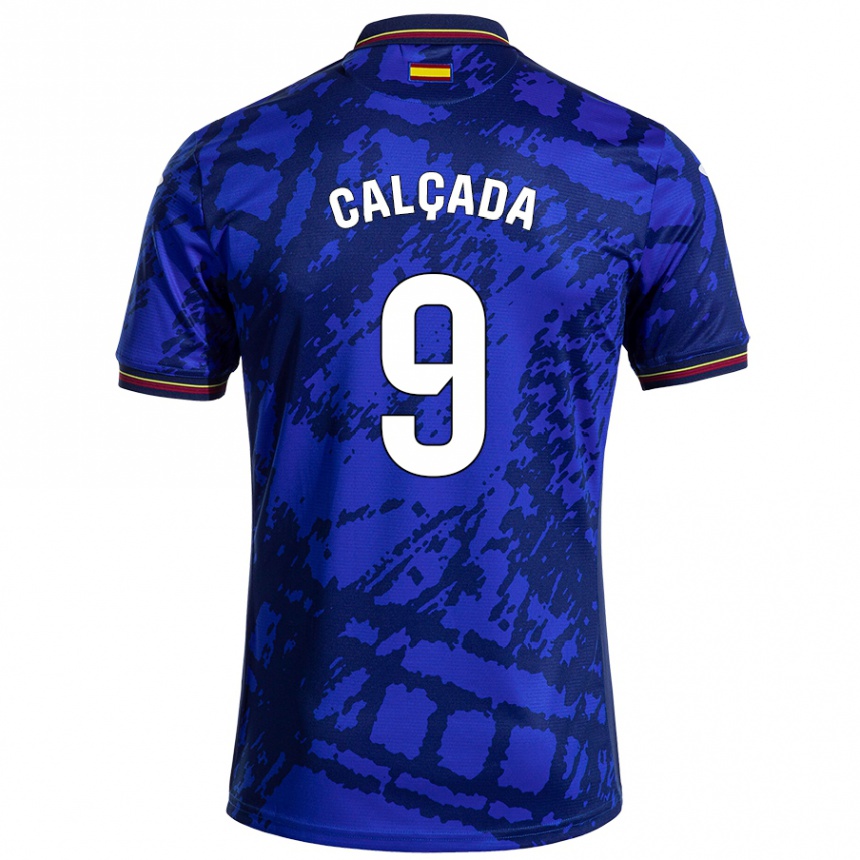 Enfant Football Maillot Gonzalo Calçada #9 Bleu Foncé Tenues Domicile 2024/25