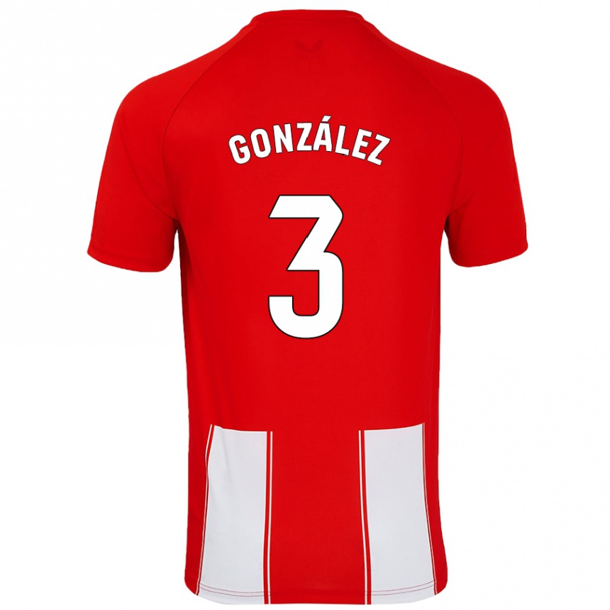 Enfant Football Maillot Edgar González #3 Rouge Blanc Tenues Domicile 2024/25