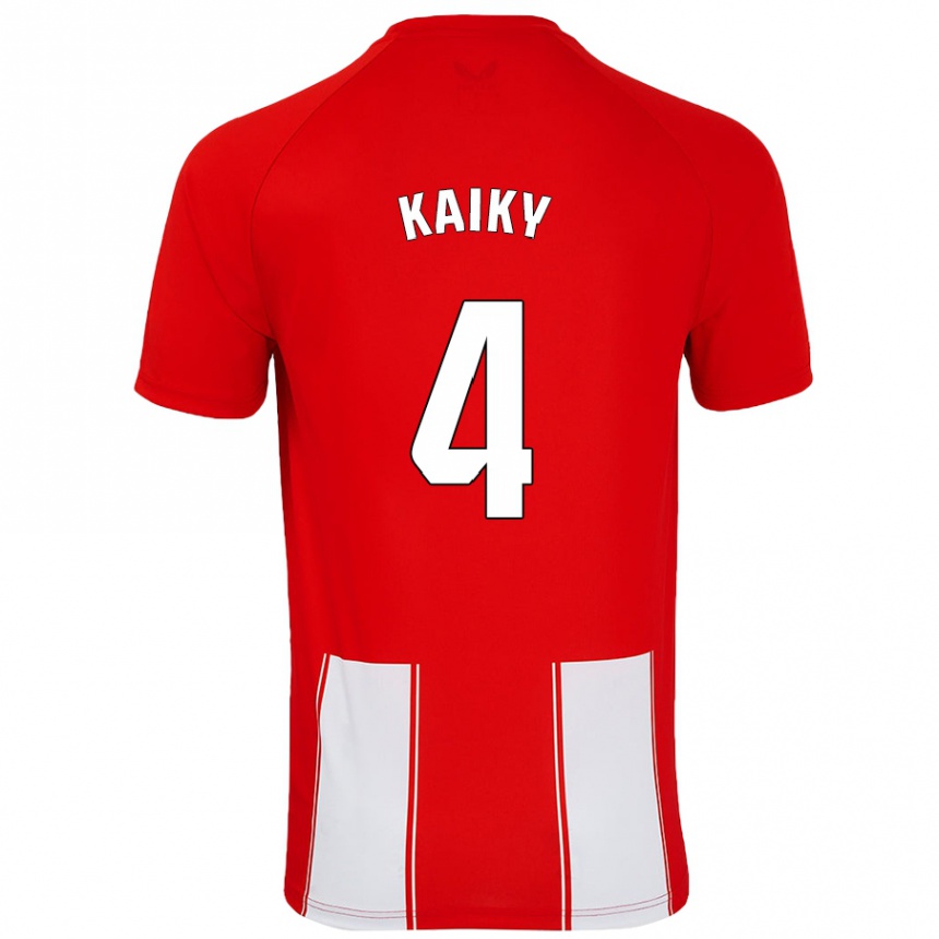 Enfant Football Maillot Kaiky #4 Rouge Blanc Tenues Domicile 2024/25