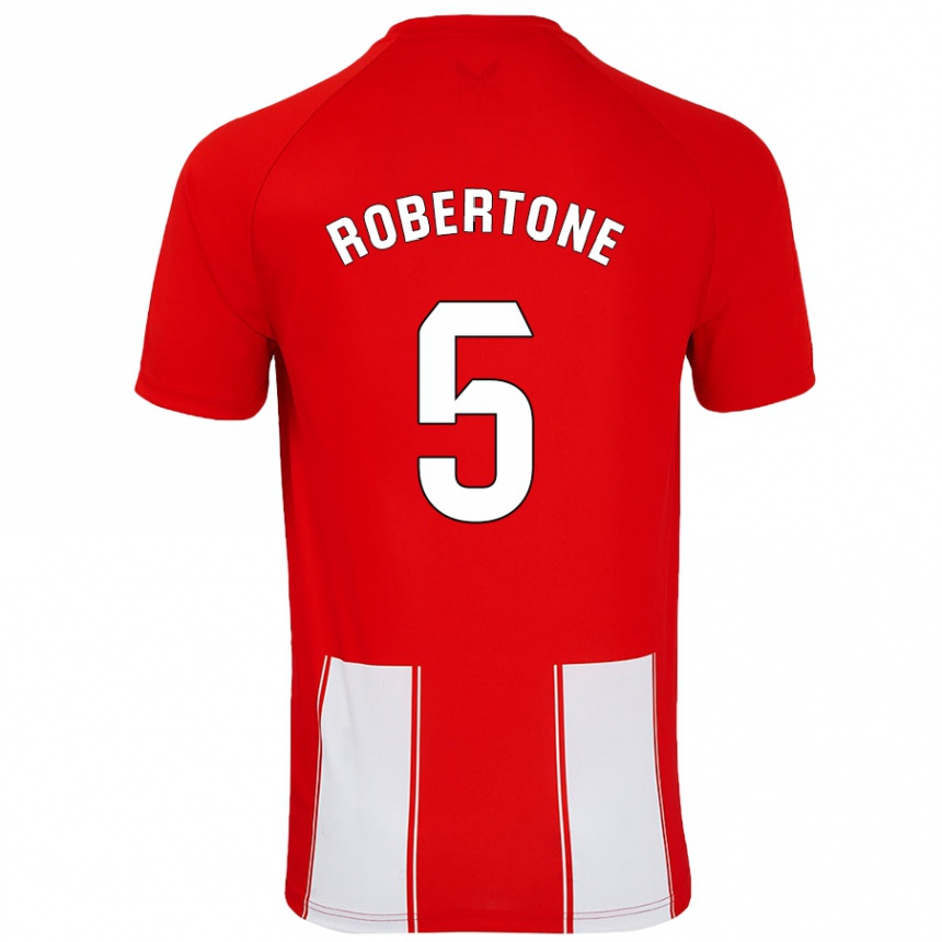 Enfant Football Maillot Lucas Robertone #5 Rouge Blanc Tenues Domicile 2024/25