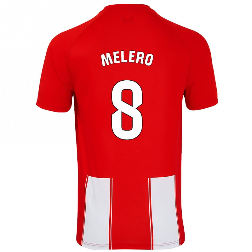 Enfant Football Maillot Gonzalo Melero #8 Rouge Blanc Tenues Domicile 2024/25