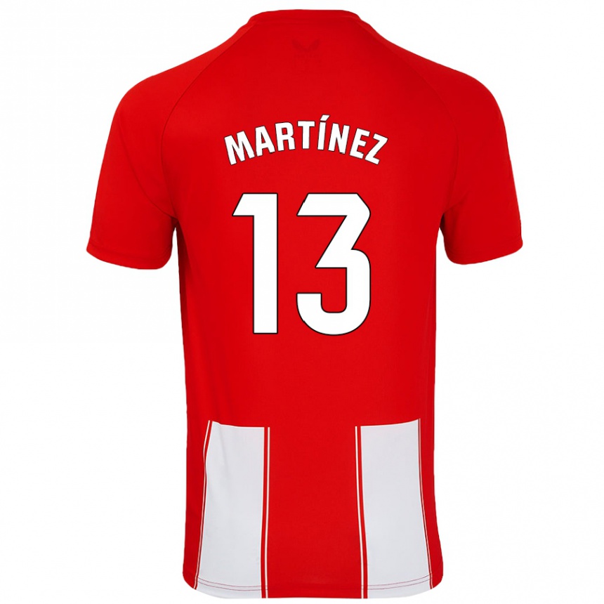 Enfant Football Maillot Fernando Martínez #13 Rouge Blanc Tenues Domicile 2024/25