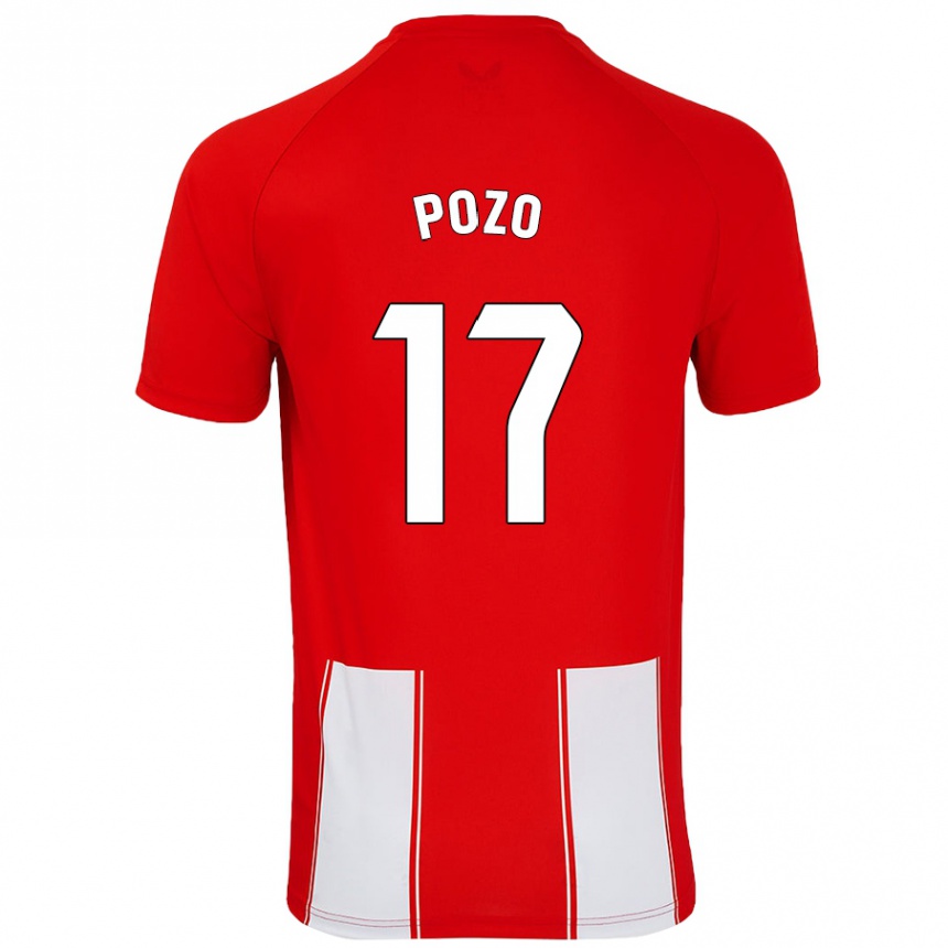 Enfant Football Maillot Álex Pozo #17 Rouge Blanc Tenues Domicile 2024/25