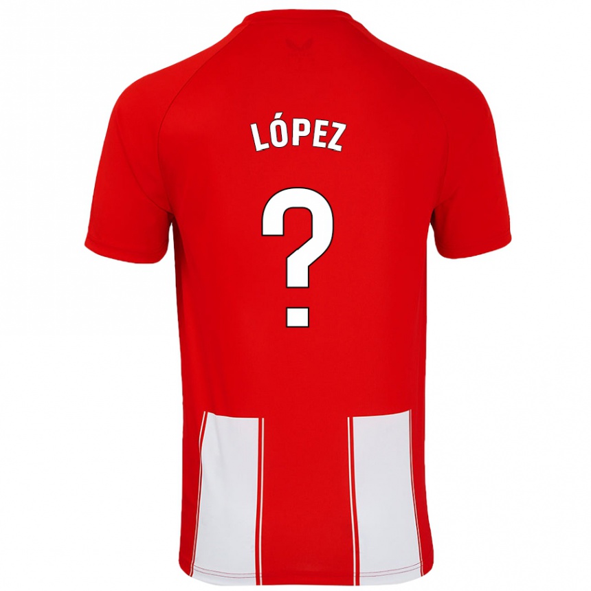 Enfant Football Maillot Jesús López #0 Rouge Blanc Tenues Domicile 2024/25