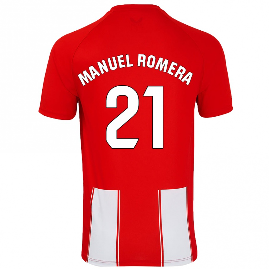 Enfant Football Maillot José Manuel Romera #21 Rouge Blanc Tenues Domicile 2024/25