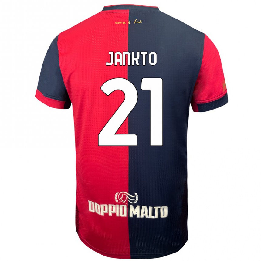 Enfant Football Maillot Jakub Jankto #21 Rouge Bleu Foncé Tenues Domicile 2024/25