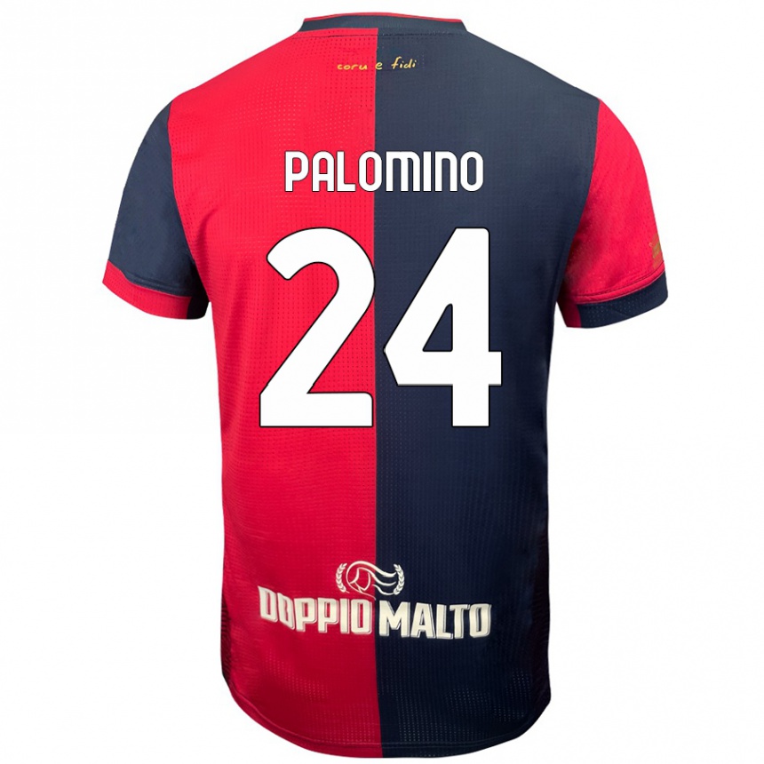 Enfant Football Maillot José Luis Palomino #24 Rouge Bleu Foncé Tenues Domicile 2024/25