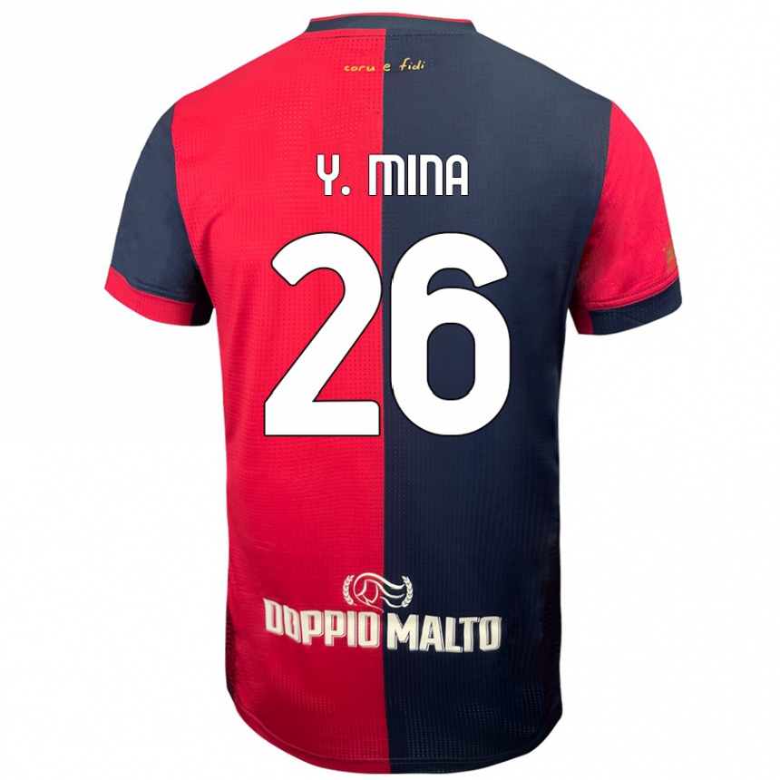 Enfant Football Maillot Yerry Mina #26 Rouge Bleu Foncé Tenues Domicile 2024/25