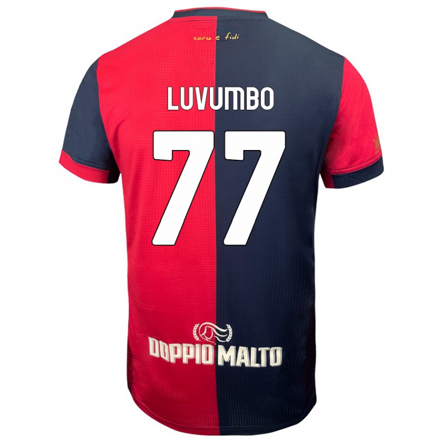 Enfant Football Maillot Zito Luvumbo #77 Rouge Bleu Foncé Tenues Domicile 2024/25