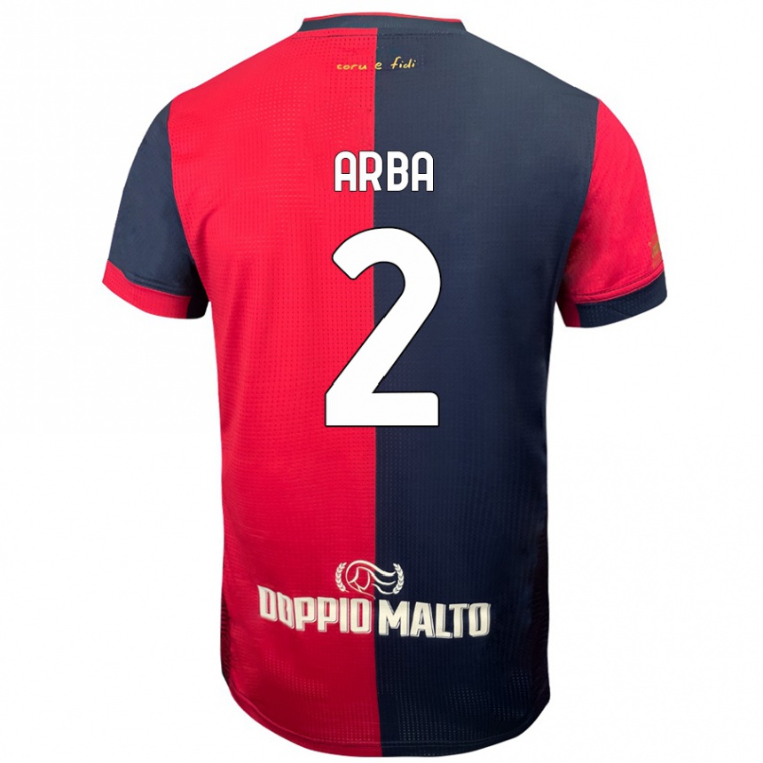 Enfant Football Maillot Federico Arba #2 Rouge Bleu Foncé Tenues Domicile 2024/25