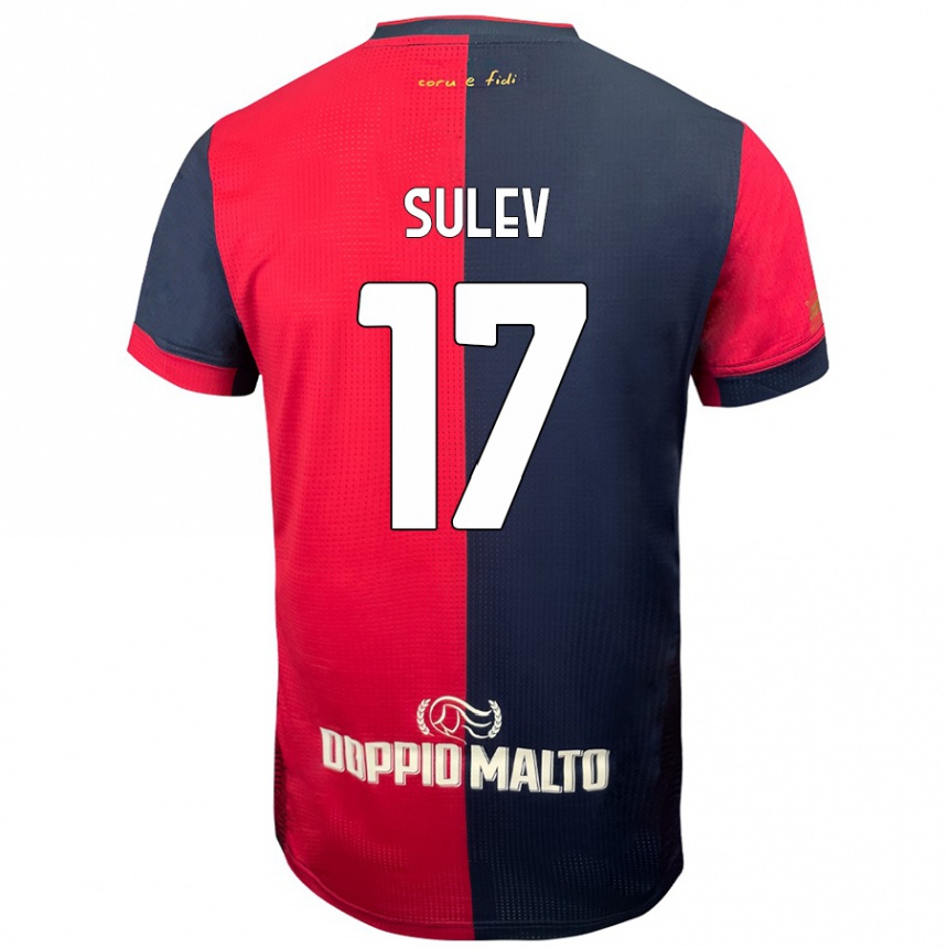 Enfant Football Maillot Ivan Sulev #17 Rouge Bleu Foncé Tenues Domicile 2024/25