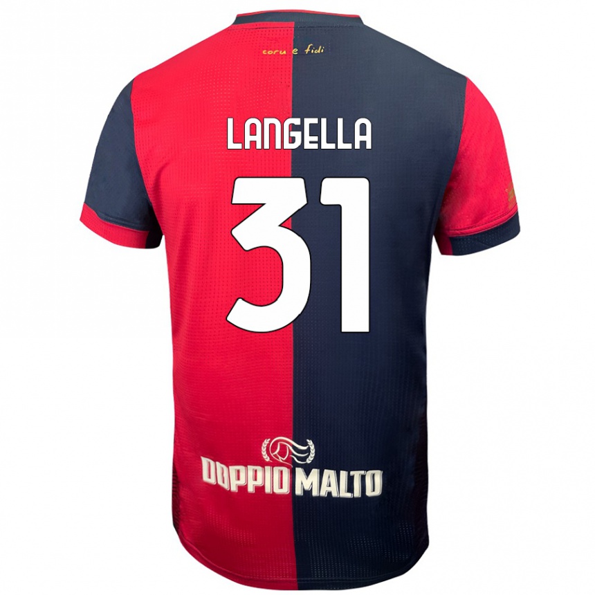 Enfant Football Maillot Matteo Langella #31 Rouge Bleu Foncé Tenues Domicile 2024/25