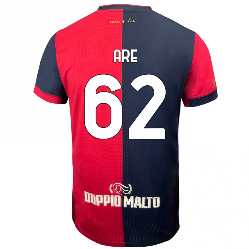 Enfant Football Maillot Emmanuele Are #62 Rouge Bleu Foncé Tenues Domicile 2024/25