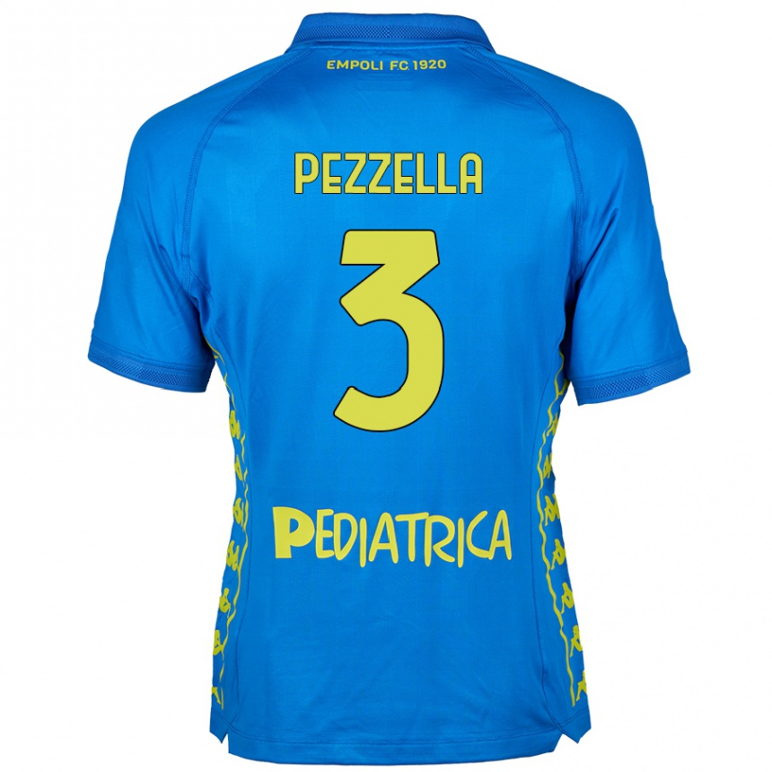 Enfant Football Maillot Giuseppe Pezzella #3 Bleu Tenues Domicile 2024/25