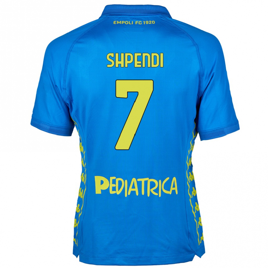 Enfant Football Maillot Stiven Shpendi #7 Bleu Tenues Domicile 2024/25